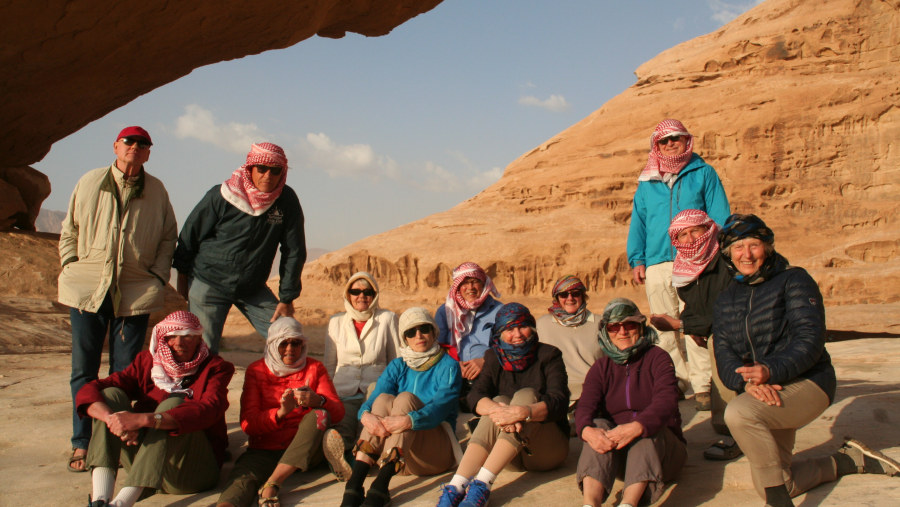 Under the natural rock arch