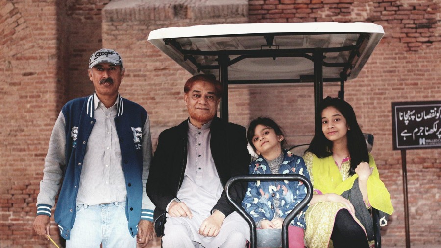 A group of Tourists Lahore Fort