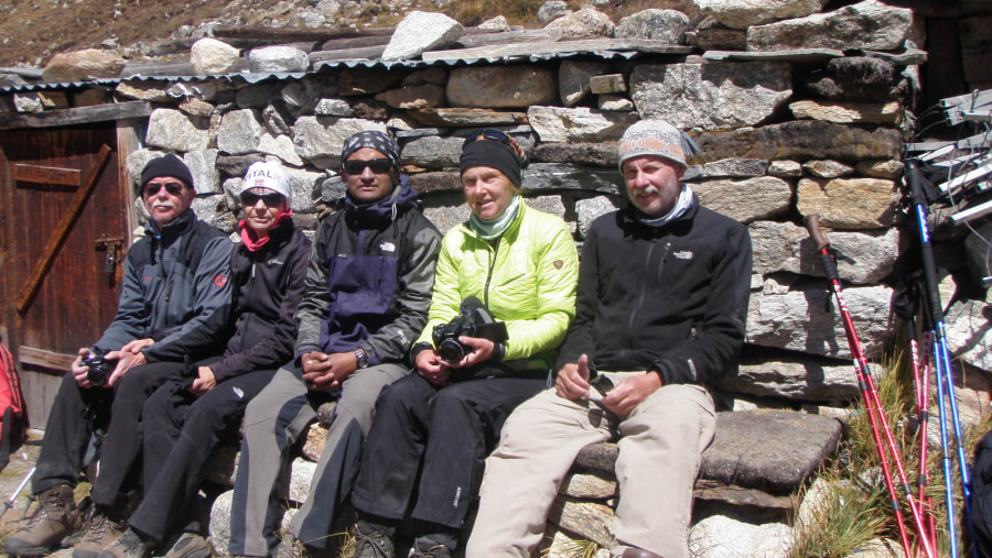 Kanchenjunga north base camp (Pangpema) 5165m with guest