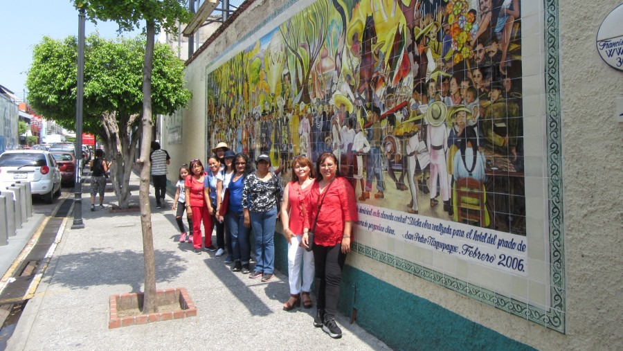 Diego Rivera mural, ceramic reproduction by Cantú, tile Artists