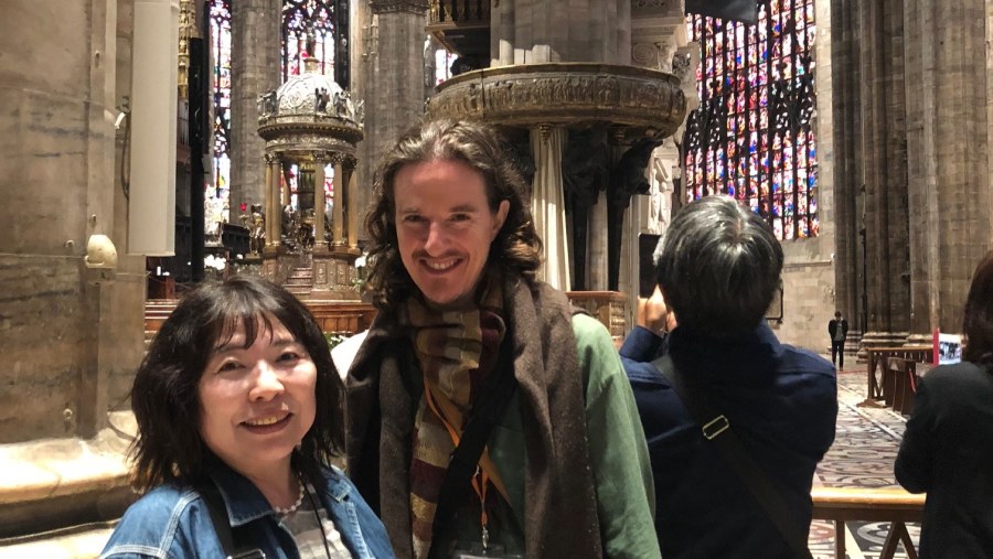 In the Milan Cathedral with group from Japan!