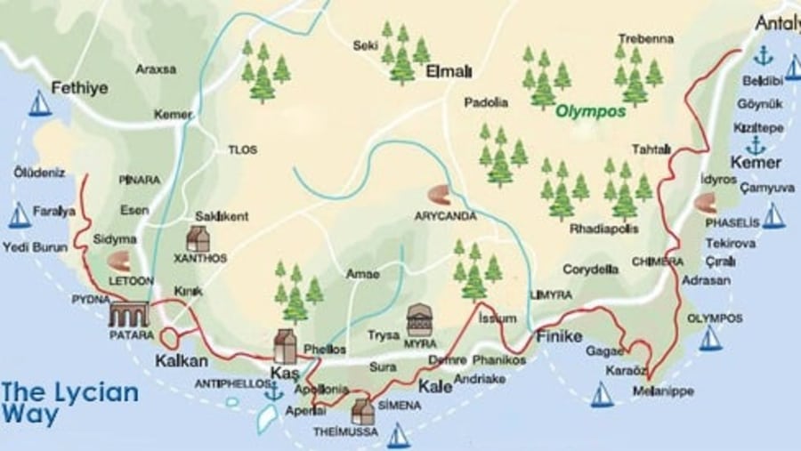 Lycian Trail Map