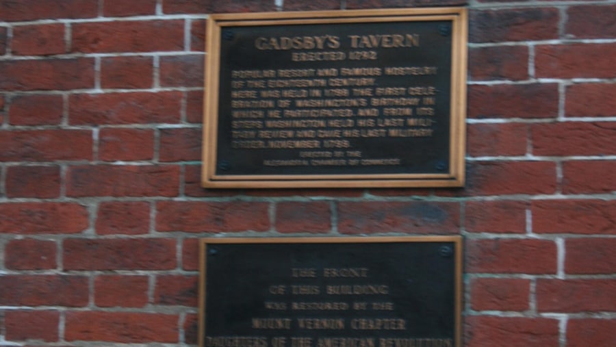 Plaque at Gadsby's Tavern