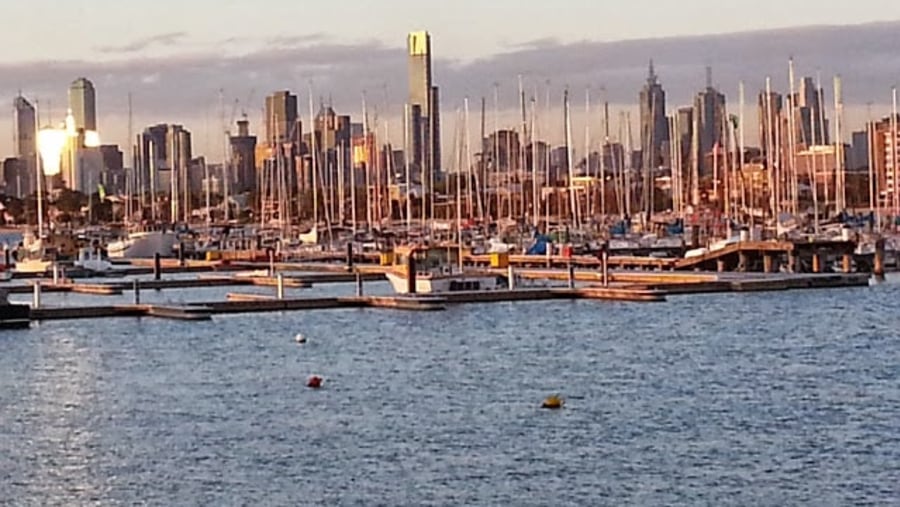 Melbourne CBD from across the bay