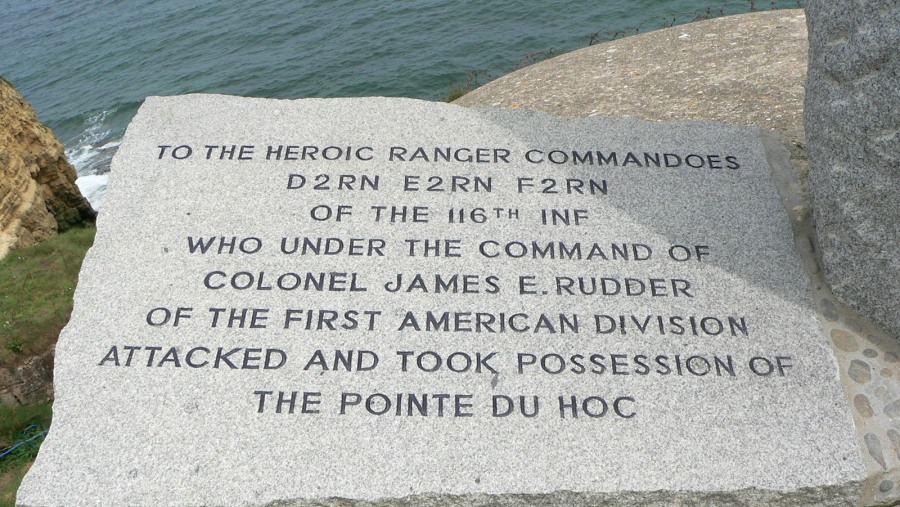 Pointe du Hoc - Ranger Memorial inscription