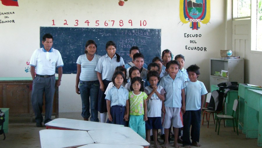 Visiting a school in the Amazon