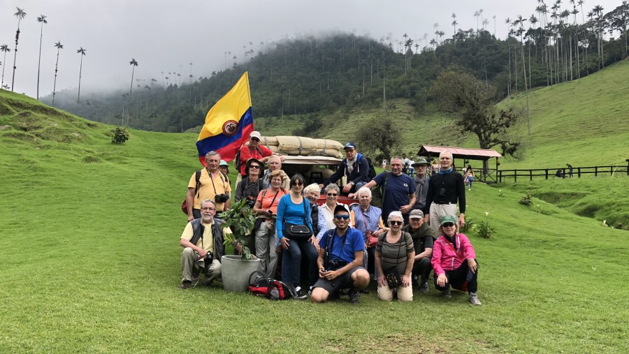 Visiting the wonderful Cocora valley in Colombia with a group of great french tourists