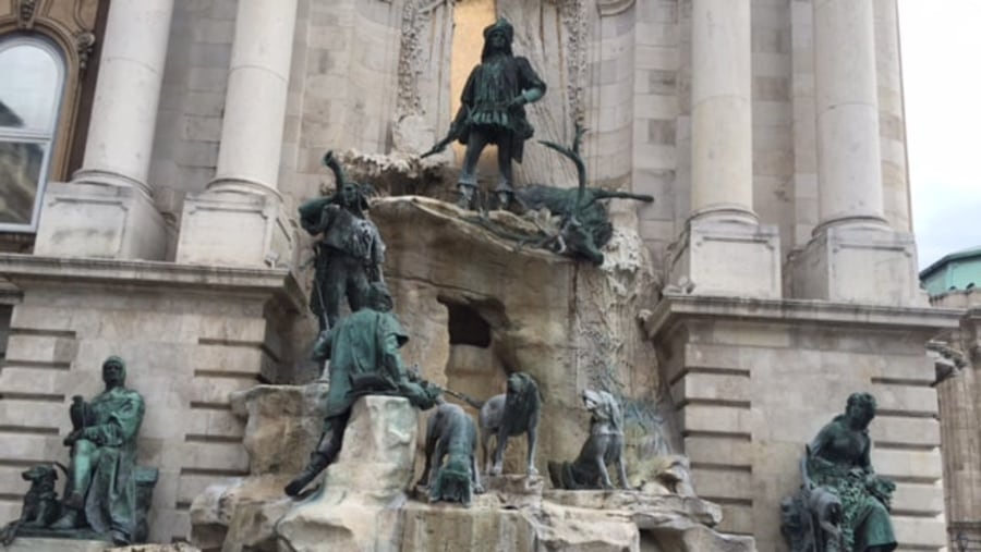 Budapest, Mathias King is on the top, on the Buda-Castel Hill.