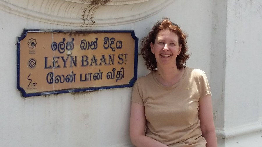 May be her ancestors were lived here. She was very interested for finding this road at the Galle fortress, She came in a big group tourists 