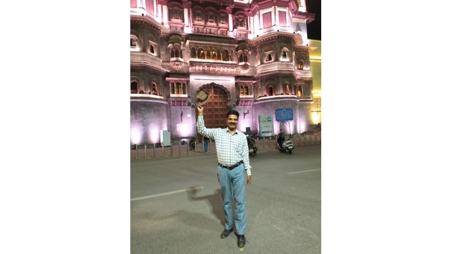 Rajwada palace during food walk in night