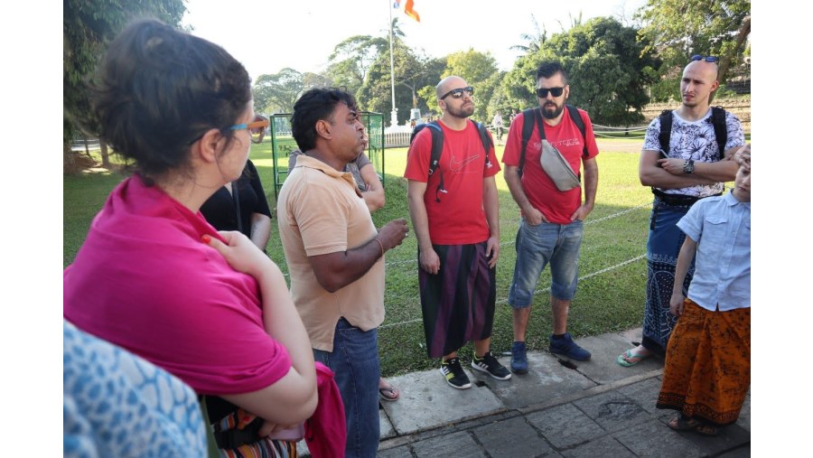 In front of the Temple of Sacred Tooth Relic of Lord Buddha 