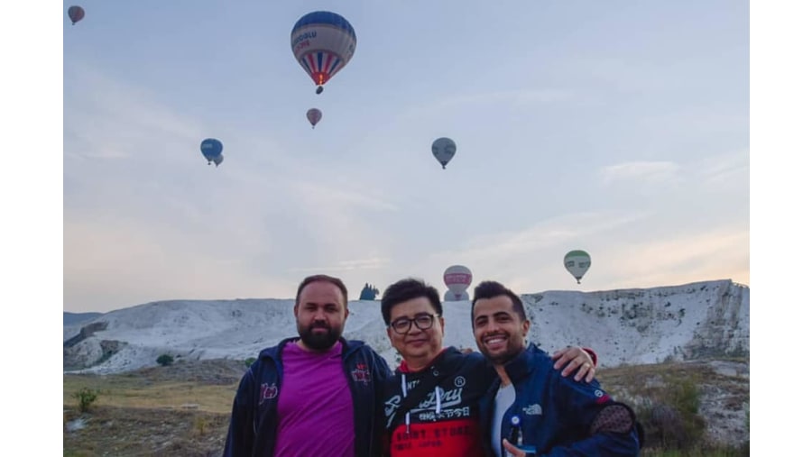 Watching our guests on the hot air balloon