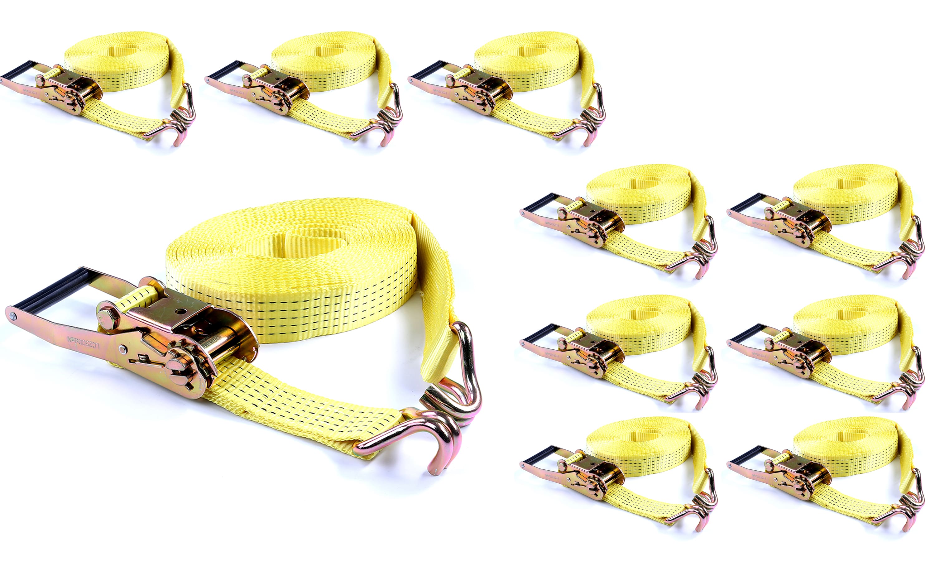 10x Spanngurt Zurrgurt 10 m bis 5000 kg, 5,0 t zweiteilig 2-tlg Ratschengurt - Bild 1 von 7