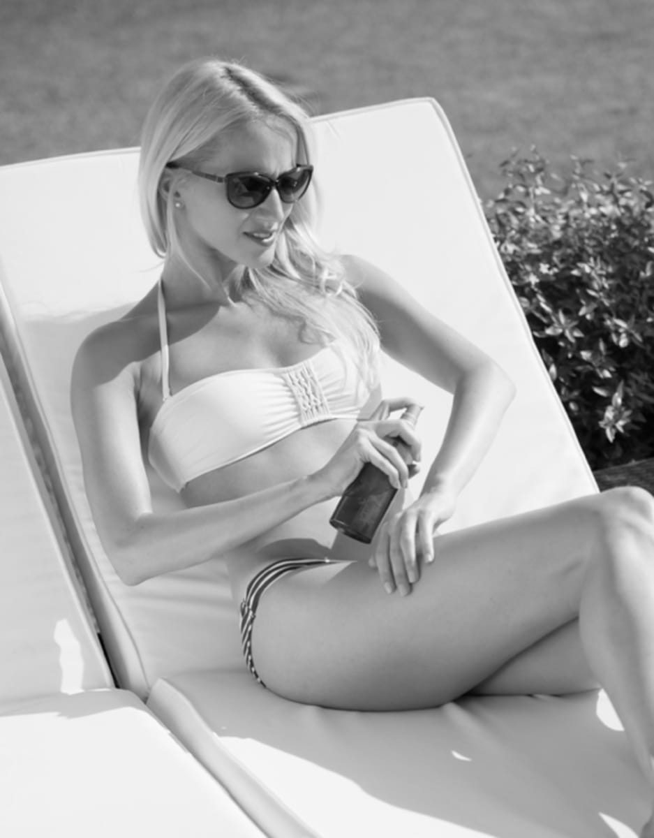 lady sun bathing
