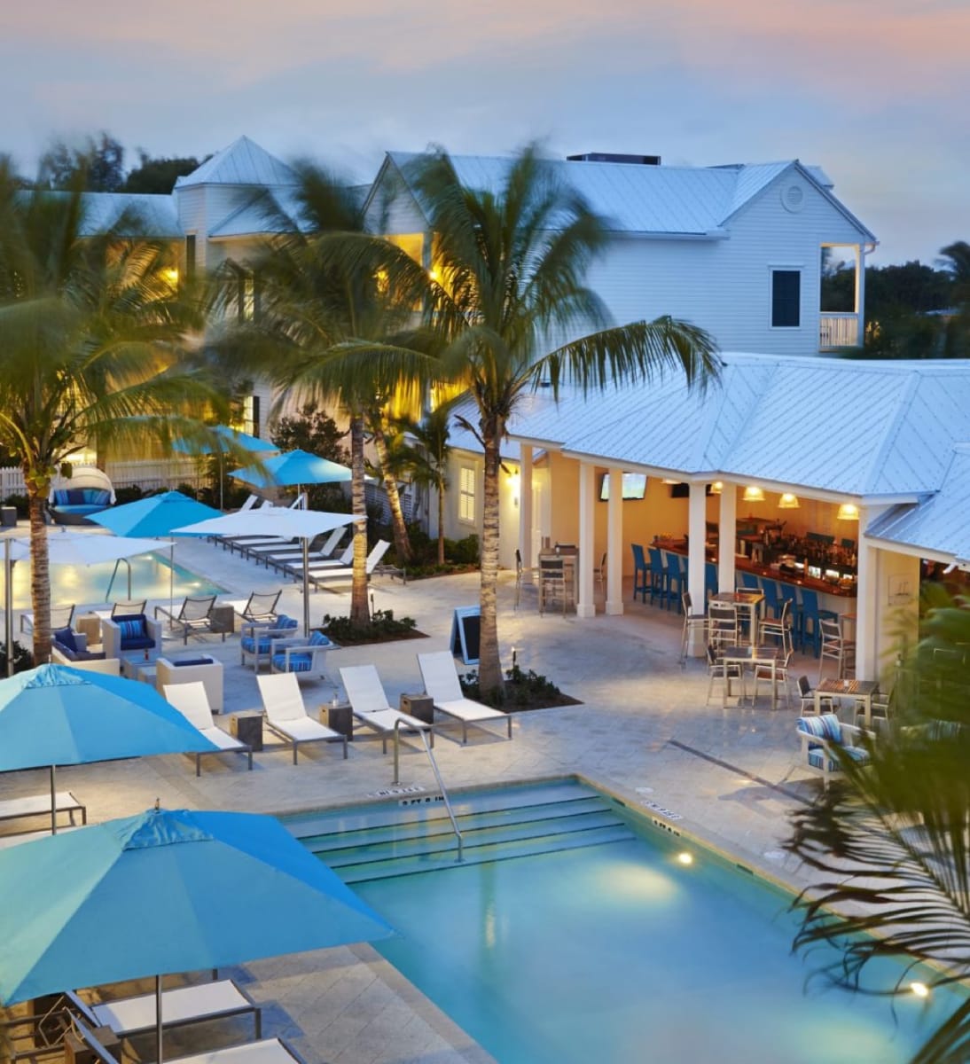 Overhead view of the pool