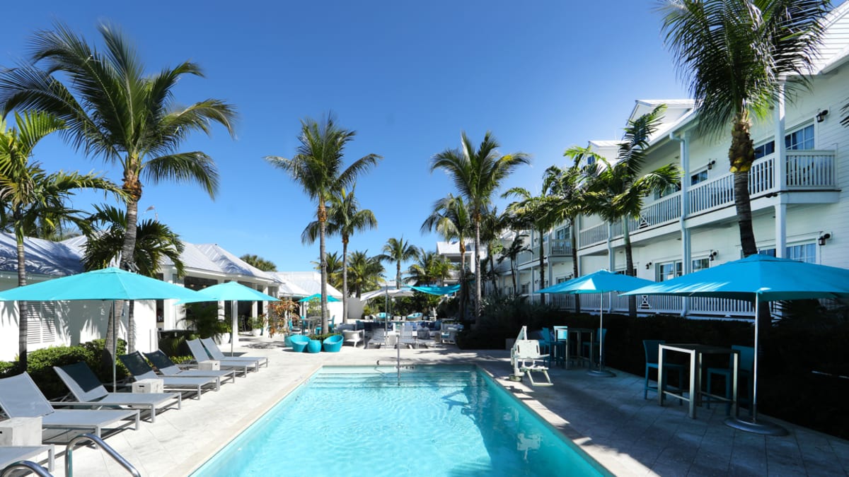 Standing by the pool at the Marker Key West Hotel