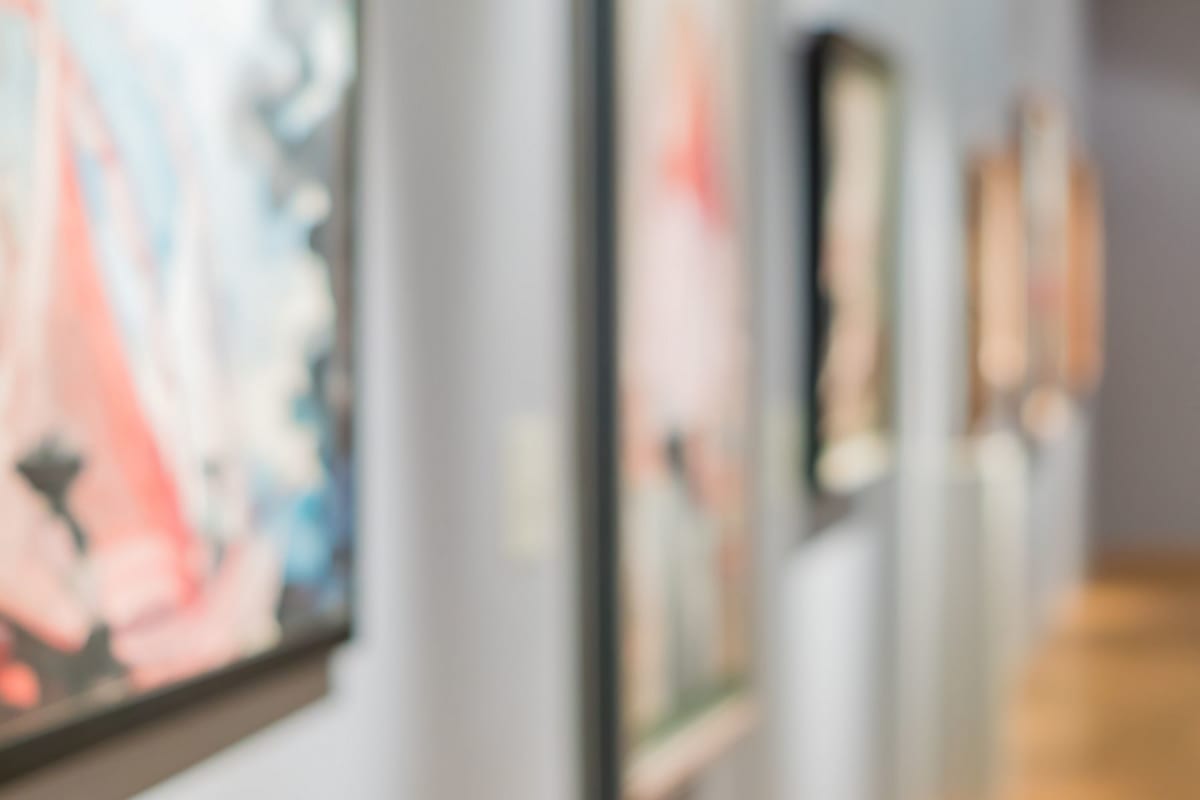 Blurred paintings on the wall