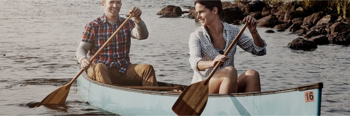couple in canoe