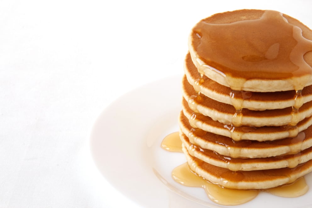 Pancakes with syrup at Westside Cafe