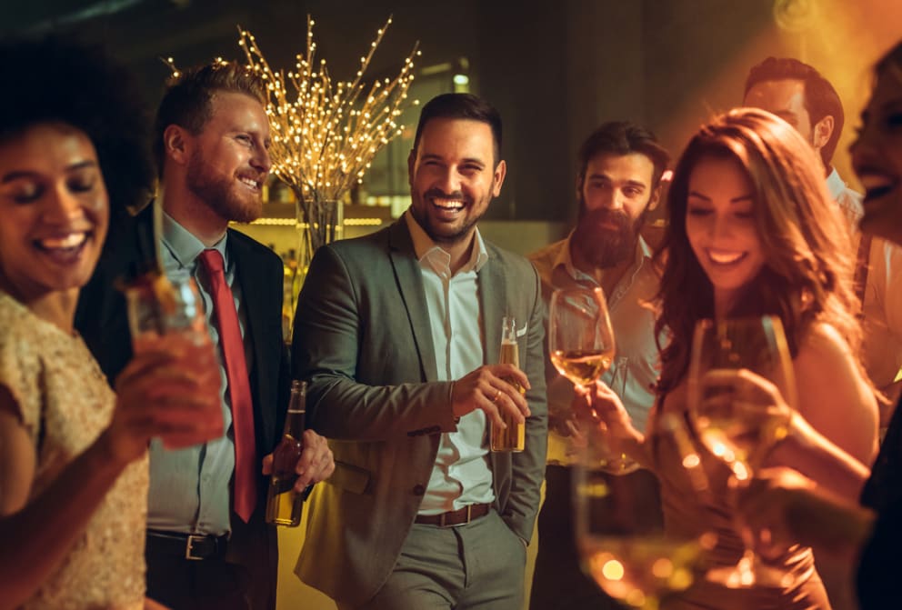 group of friends partying
