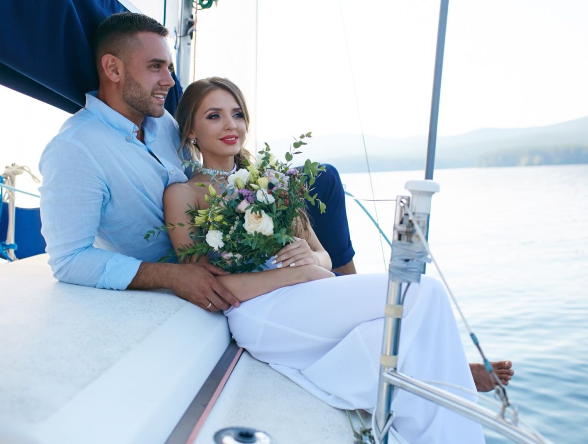ocean edge wedding couple