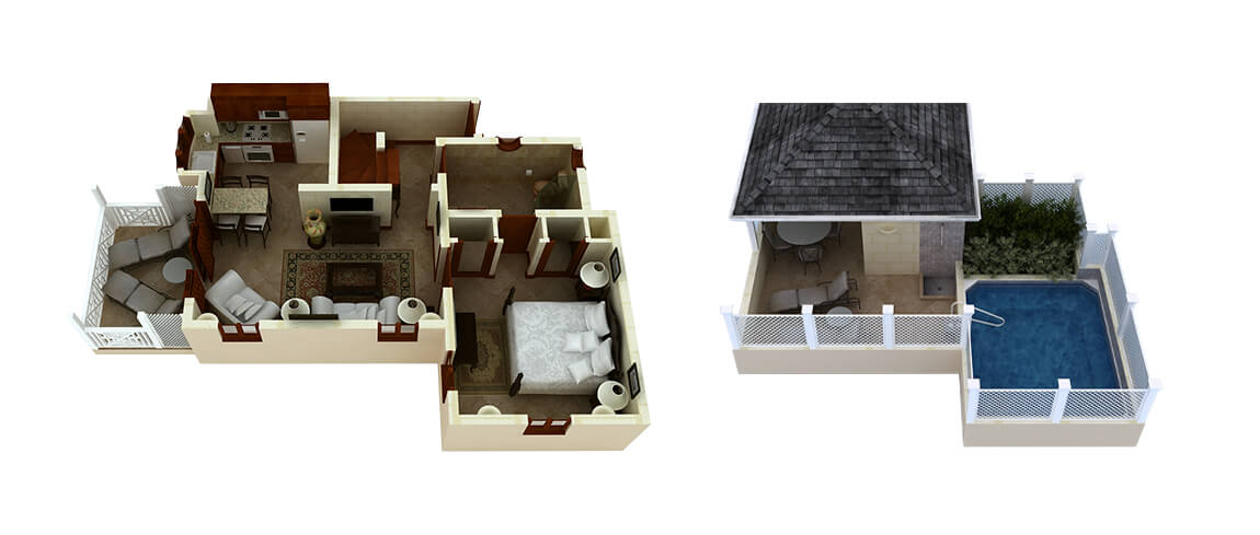 One Bedroom Standard Suite with Rooftop Pool Floor Plan