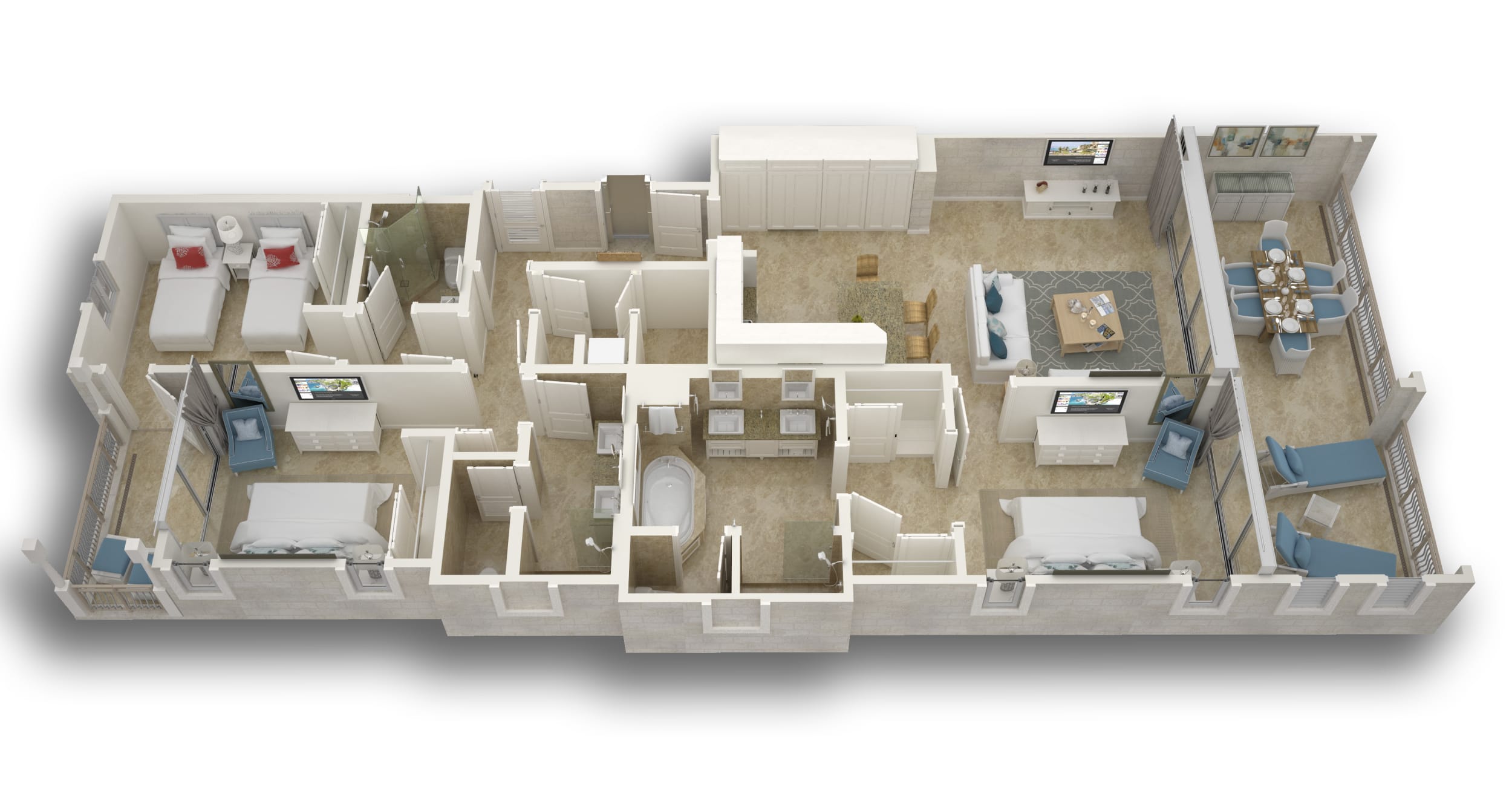 Three Bedroom Contemporary Suite  Floor Plan