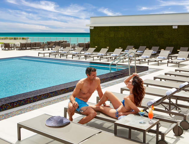 couple at pool