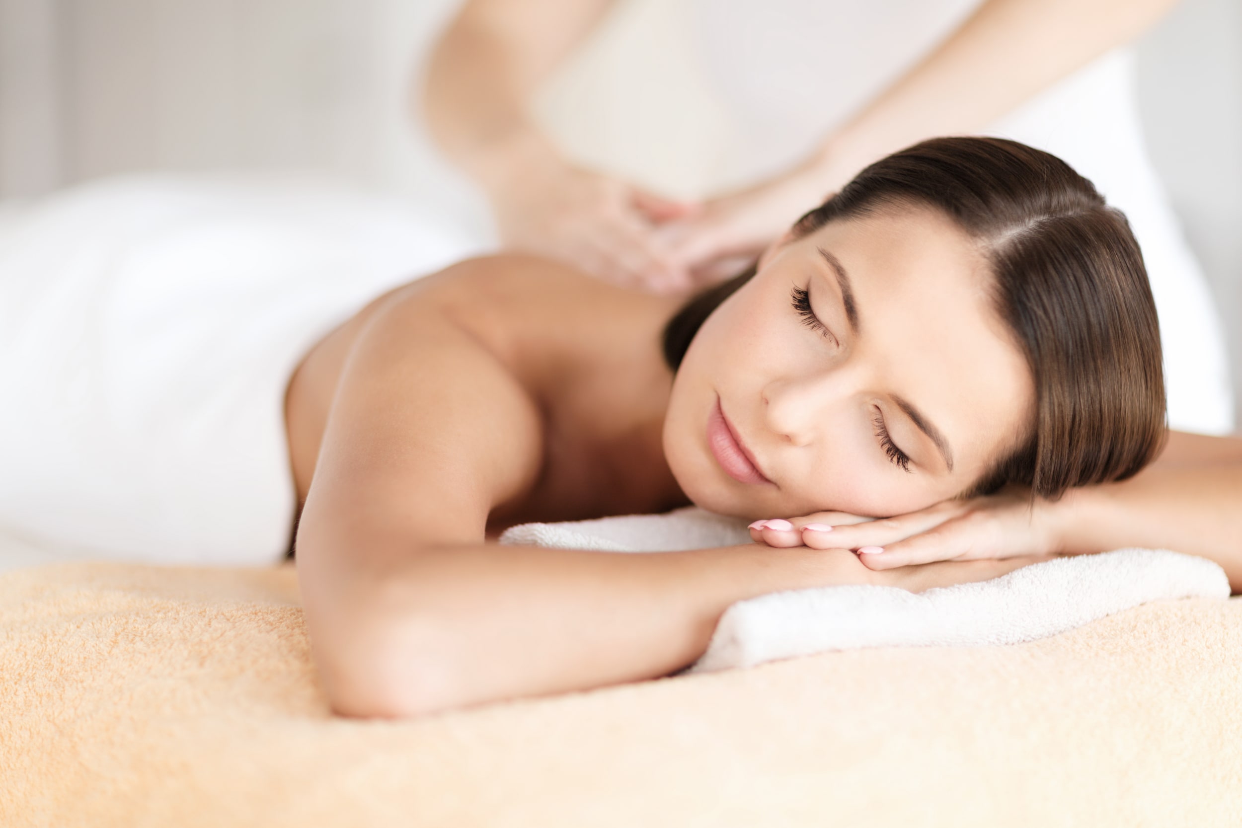 woman getting massaged