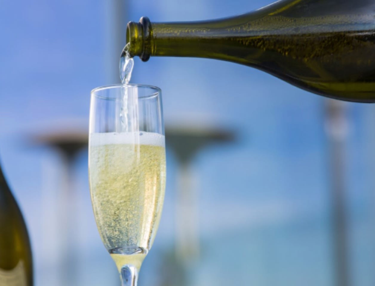champagne pouring in glass
