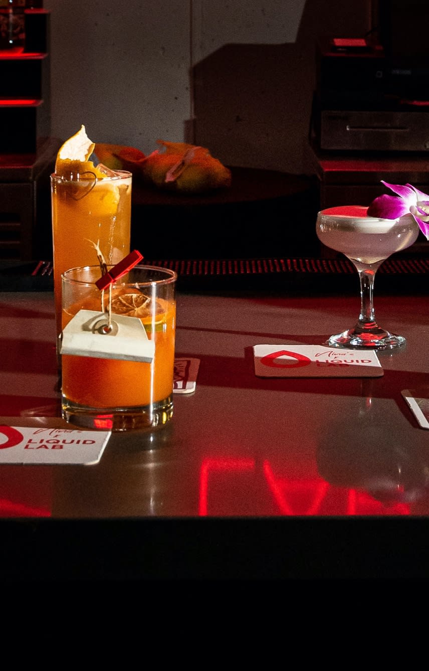 drinks on bar