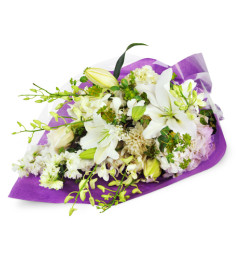 Florist Choice Elegant White Wrapped Bouquet