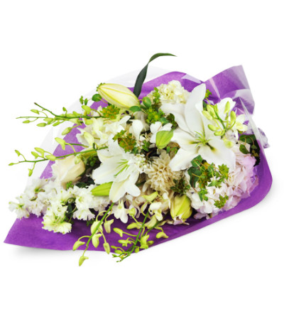 Florist Choice Elegant White Wrapped Bouquet