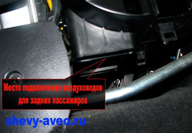 Место подключения воздуховодов 