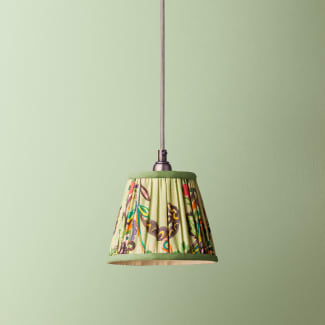 7 inch pendant lamp shade in green Paisley by Matthew Williamson