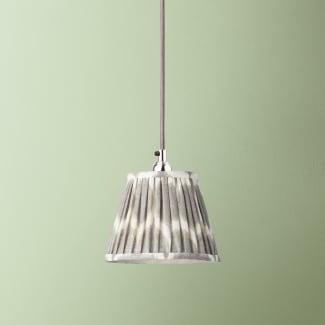 7 inch pendant lamp shade in yoda ikat printed gray linen