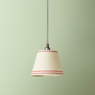 7 inch pendant lamp shade in scarlet tracks hand painted card