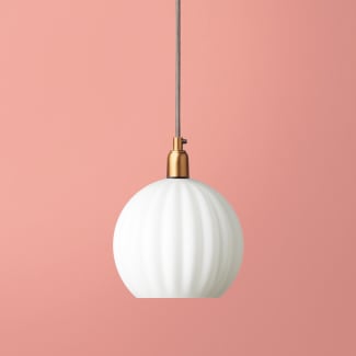 Regular Pumpkin pendant shade in opaline glass