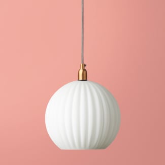 Larger Pumpkin pendant shade in opaline glass