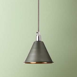 stanley pendant shade in dark gray with copper interior