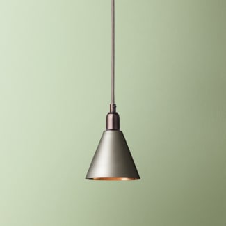 Stanlette pendant shade in gunmetal with copper interior