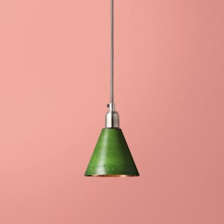 Stanlette pendant shade in military green with copper interior