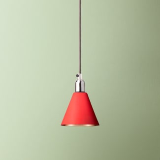 Stanlette pendant shade in red with copper interior