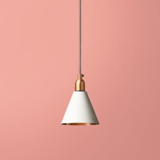 Stanlette pendant shade in stone with copper interior