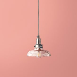 Smaller Swurly pendant shade in clear glass