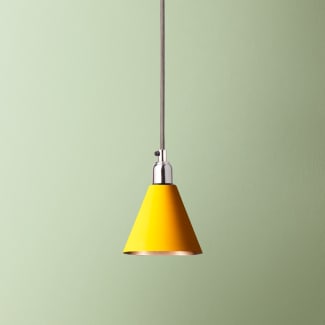 Stanlette pendant shade in yellow with copper interior