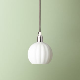 Smaller Pumpkin pendant shade in opaline glass