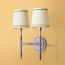 Double Twiglet wall fixture in aluminium and antiqued brass