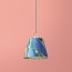 7 inch pendant lamp shade in green and blue roya hand made marbled paper