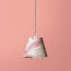 7 inch pendant lamp shade in red tanaro hand made marbled paper